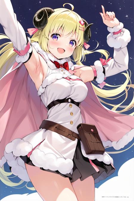 23224-3896147590-1girl, tsunomaki watame, blonde hair, virtual youtuber, horns, long hair, solo, hair ornament, sheep horns, dress, sheep girl, h.png